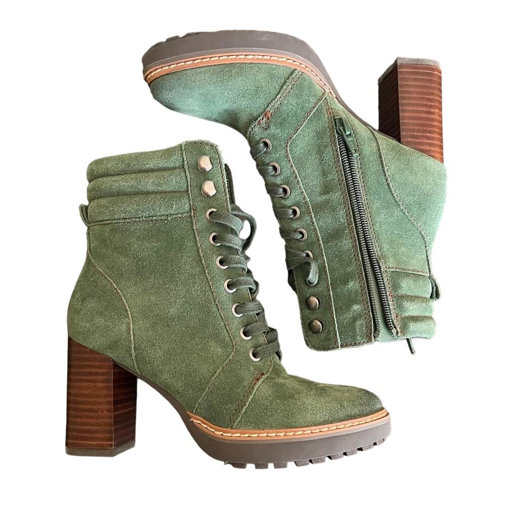 Naturalizer Callie Lace Up Boots Spruce Green Size 5